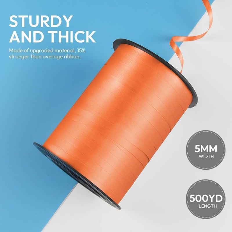 HimBen 500 Yards Curling Ribbon for Gift Wrapping, 3/16" Balloon String for Christmas Valentine Birthday Wedding Party Festival Decoration, Crafts, Flower Bouquet(Solid Orange) - Image 2